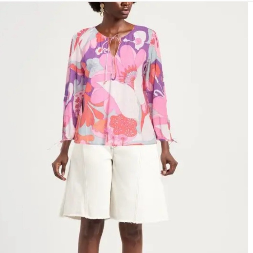 ANTIK BATIK Floral Print Kaftan Top - Picture 2 of 10